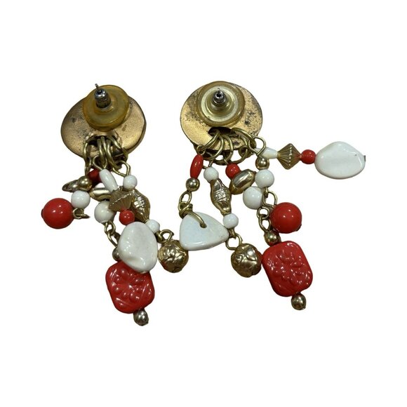 Vintage Art Deco Southwest Style Earrings Retro Costume Earrings Fun Whimsy - Picture 2 of 6